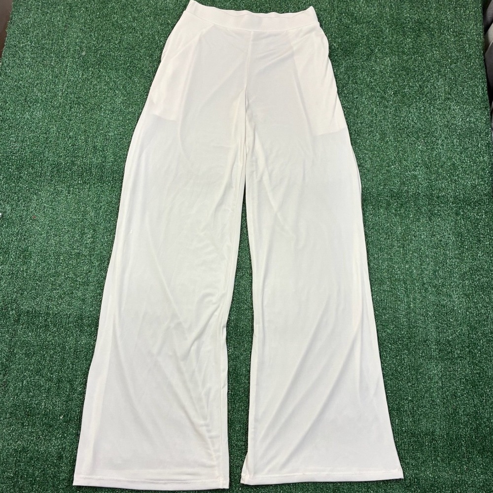 Y2K Brigitte Brianna Wide Ivory Cream Leg Pants Small